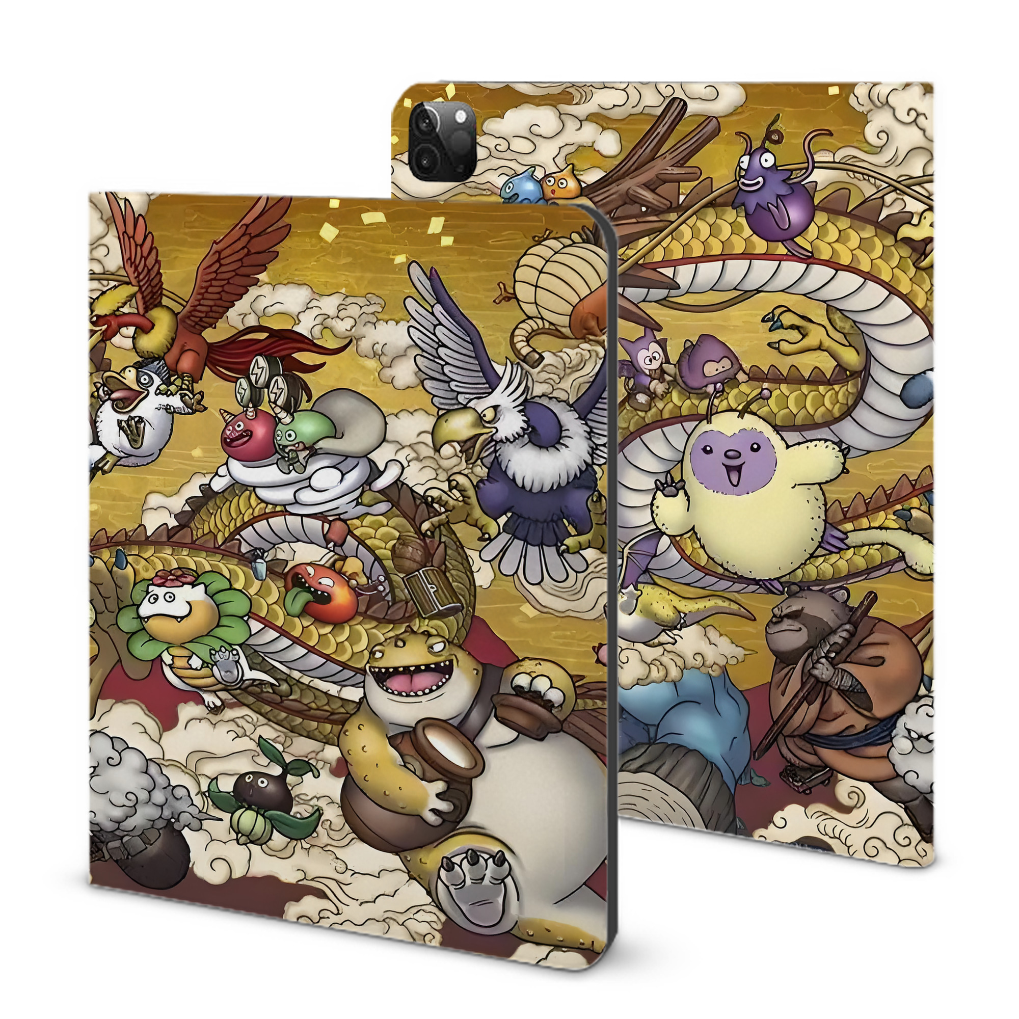 （画像用） ドラゴンクエスト Doragon Kuesuto Dragon Quest IPadケース ペンホルダー付き ブックスタイルデザイン